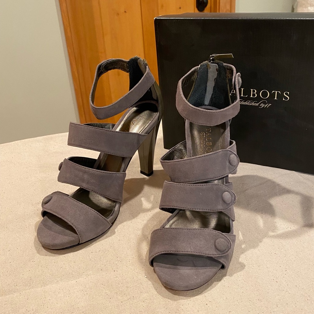 Talbots charcoal gray suede new never been worn
